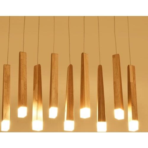Wood Stick Pendant Lamp Lights for Kitchen Living Room Shop restaurant Decoration DIY Wood Pendant Lights 110V 220V