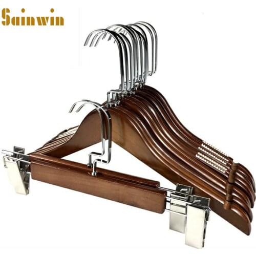 Sainwin 10pcs/lot women and children wood hangers for clothes rack wooden hanger (30pcs can LOGO)