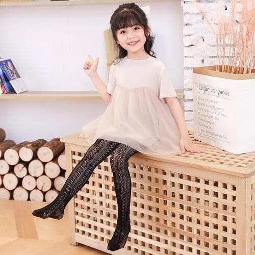 Childrens straight lace mesh stockings summer hollow breathable not sultry spring and autumn fashion cute bottoming socks