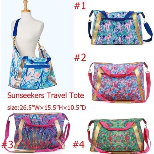 Lily Designer Floral Leisure Fitness Bag Business Travel Duffle Bag Large Travel Luggage Bag for Women with Shoulder Strap