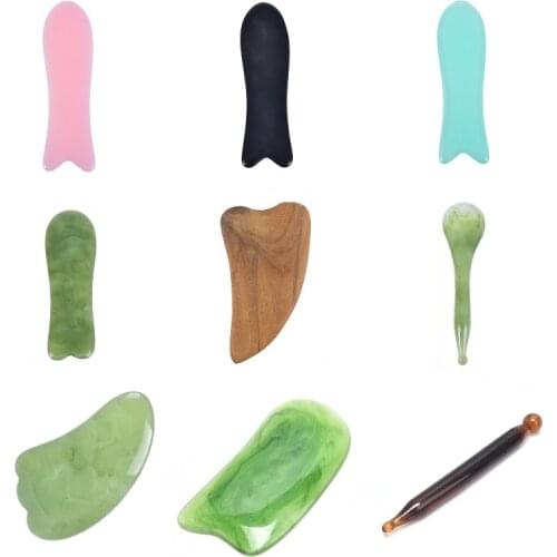 Gua Sha Massage Scraping Natural Resin Amber for Face Lift Body Slim Neck Thin Lift SPA Body Care Scrap Board Supplies