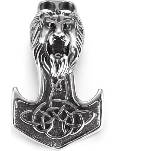 Stainless Steel Curved Viking Lion Hammer Hook Connector Double Hole 5mm Bracelet Closure DIY Accessories Jewelry Making