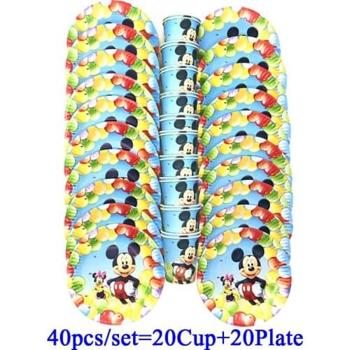 Mickey Birthday Theme Party Supplies Set Mickey Mouse Napkins Cups Plates Baby Shower Birthday Party Tablecloth Tableware Sets