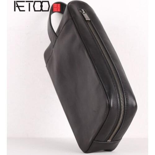 AETOO Leather collection bag, head leather hand-held bag, leather hand bag
