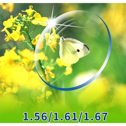 Anti-Blue Light Blocking 1.56 1.61 1.67 Prescription Resin Aspheric Glasses Polarizer Reflector Grey flake Computer Myopia Lens