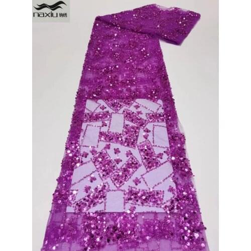 Madison African Lace Fabric 2021 High Quality Lace French Beaded Embroidery Mesh Lace Fabric For Party Wedding Dress