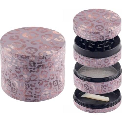Tobacco Grinder 40/50MM Layers Only Leopard Pattern Weed Grinder Dry Herb Smoke Accessories Hemp Spice Mill Grinder 1PC