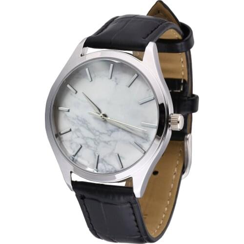 Fashion Genuine Leather Men Watch Creative Marble Wrist Dial Face Watches Big plate watch