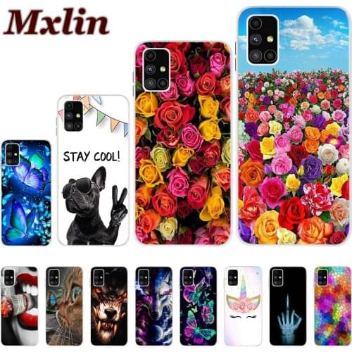 For Samsung Galaxy M51 M31 Case Fashion Flower Printed Silicon Soft Cover For Samsung M51 M 51 M 31 SM-M315F SM-M515F Phone Case