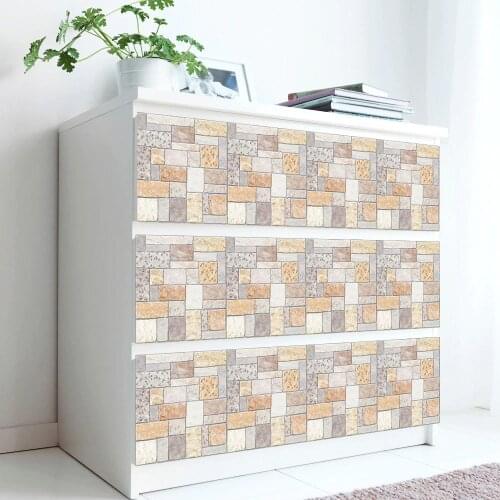 15pcs/set Brick Pattern Style Frosted Tiles Wall Sticker Bathroom Kitchen Tile Waist Line Wall Decals Peel and Stick Art Mural