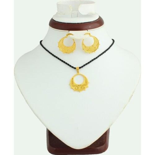 2016 The New Ethiopia Gold color Moon Jewelry Sets For women Holiday Gifts