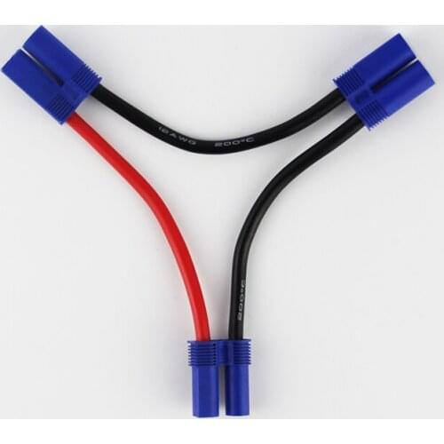 OliYin 50PCS/LOT EC5 Series Lipo Battery Connector 2 male 1 female Serial Connection/Adapter Power Cable For FPV RC Hobby 12AWG