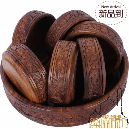 Pakistan woodcarving Hand Carved Walnut bowl bowl set of national art antique ornaments dry food bowl