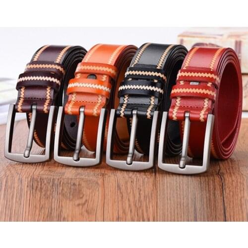 New Fashion Vintage Fancy Jeans Design Men Belt High Quality Cow Genuine Leather Belts For Men Cowboy Luxury Strap Cummerbund