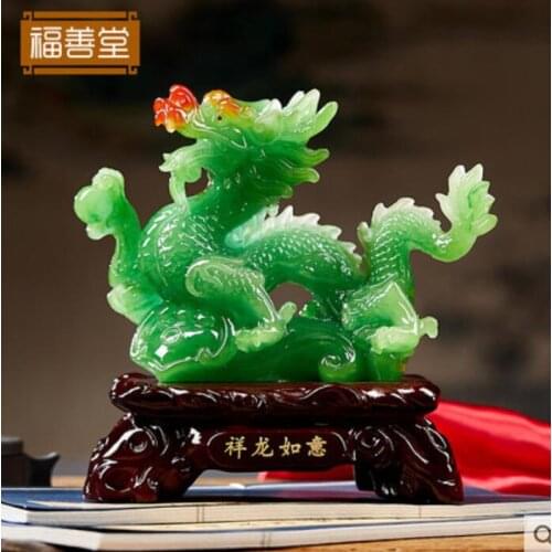 Qinglong Xianglong Ruyi Dragon layout luxury Animal Sculpture statue carving Fortune town house living room creative office