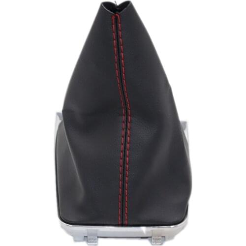 Car Manual Gear Shift Knob With Black Boot Cover Gaitor Collar For VW Golf 7 A7 MK7 GTI GTD 2013 2014-2018