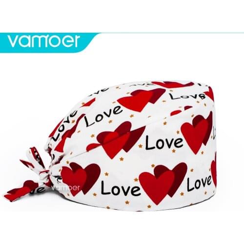 High quality print nurse cosplay hat cotton nurse scrub hat cap dentist cap medical accessories Pet doctor nursing cap