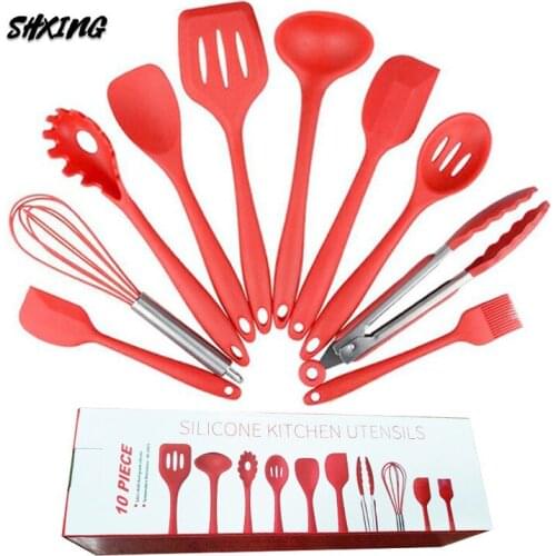 SHXING Household Environmentally Friendly Kitchen Tools 10-piece Set of Silicone Kitchenware