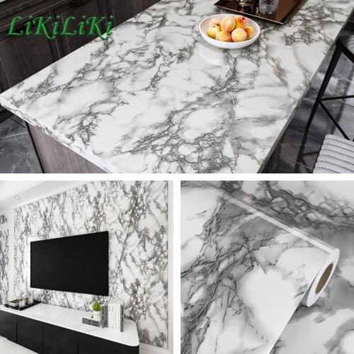 Modern Living Room Furniture Desktop Waterproof Marble Wallpaper Vinyl Self Adhesive Contact Paper Home Decorative Film Stickers