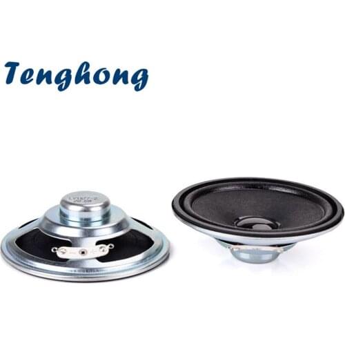 Tenghong 2pcs 77MM Portable Audio Speaker 16 Core 2Ohm 5W Midrange Treble Speaker Unit Round NdFeB Magnetic Loudspeakers DIY