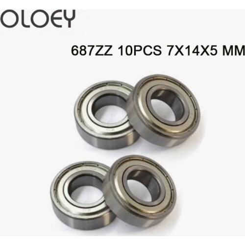 High Quality 687ZZ Bearing ABEC-1 10PCS 7x14x5 MM Miniature 687Z Ball Bearings 618/7ZZ