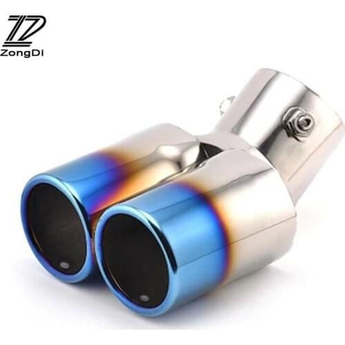1pcs Twin CURVED Exhaust Tailpipe Pipe Muffler End Trim For Nissan Versa Honda Fit Ford Focus Suzuki SX4 Chevrolet Cruze Aveo