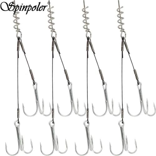 Spinpoler 1Pcs Outdoor Screw Head Fishing Hook Sets Fishhook High-Carbon Steel Tackle Fishing Bass Lures Hook Kit