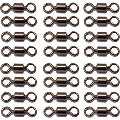 100Pcs Heavy Duty Fishing Barrel Bearing Rolling Swivel Ring Connector Accessory Fishing Tool Accessories Fishing Swivels