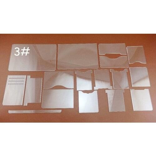 17pc Leather Craft Acrylic Short Wallet Pattern Stencil Template Tool Set - Sewing Carving Stitching Stamping Knife Cutter Punch