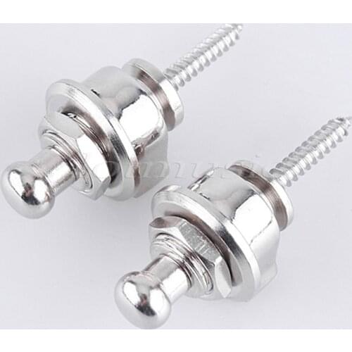 2Pcs Chrome Schaller Style Guitar Bass Strap Locks
