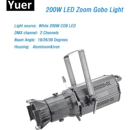200W Led Prefocus Profile Light Warm White 3200K Cool White 6500K With Zoom Gobo spot LED Par light dj disco stage effect light