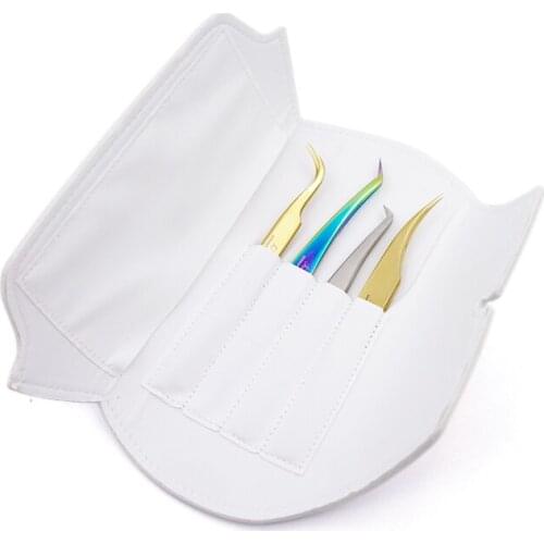 2020 Funmix Makeup Eyelashes Tweezers Bag Leather Storage Tweezers Case Cosmetic Tool Storage Box For Tweezer Kits