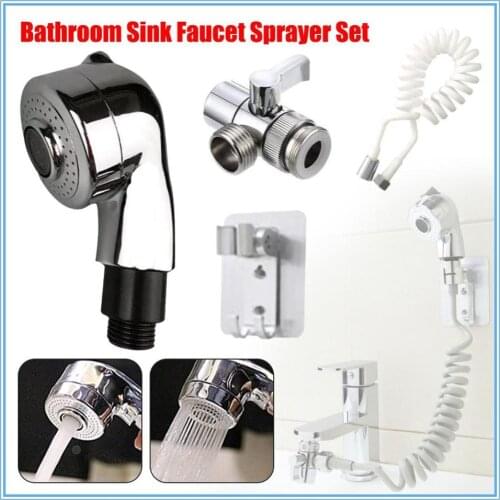 2020 Flexible Long Hose Bathroom Faucet External Shower Handhel Faucet Sprayer Shampoo Head Set Telescopic Small Nozzle Set