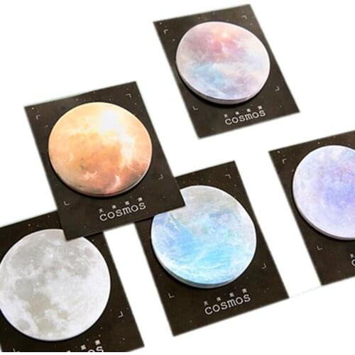 24packs/lot Mysterious planet Self-Adhesive sticky note Round Shape Cute Kawaii Paper Sticky Memo Pad