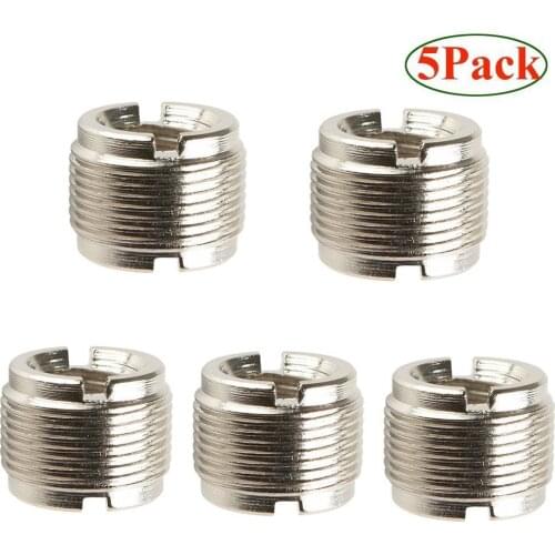 5 Packs 5/8-Inch Male to 3/8-Inch Female Microphone Screw Adapter 5/8"-27 to 3/8