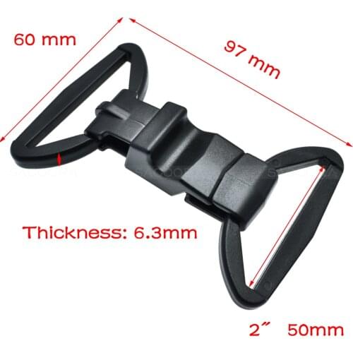 50mm Webbing Plastic Belt Strap Backpack Buckle for Outdoor Sports Bag Travel Bag Black