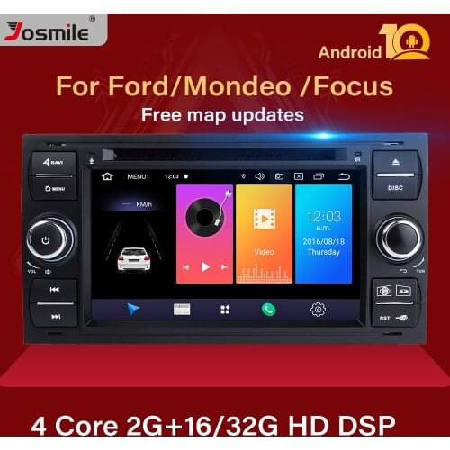 2 din Android 10 Car Radio GPS DVD For Ford Focus 2 Ford Fiesta Mondeo 4 C-Max S-Max Fusion Transit Kuga Multimedia Navigation