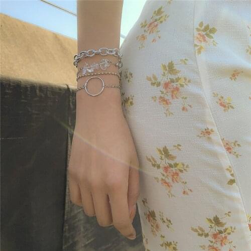 HI MAN 4Pcs/Set Punk Mixed Transparent Crystal Stone Small Round Bead Bracelet Women Sweet Romantic Wedding Jewelry