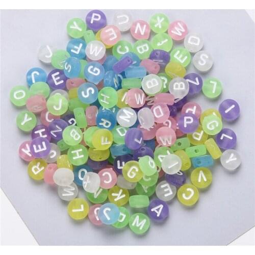 100pcs/lot Candy Color Acrylic Matte Letter Beads Acrylic Spaced Beads English Alphabet Beads For Jewelry Making Kids DIY Beads