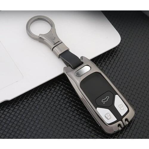 Car Galvanized Alloy Key Case Chain Cover For AUDI A4 B9 Q5 Q7 TT TTS 8S 2016 2017 2018 Car Interior Accessories