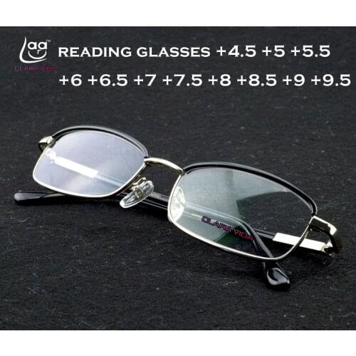 CLARA Full-rim High-grade Super light Fashion men women reading glasses +4.5 +5 +5.5 +6 +6.5 +7 +7.5 +8 +8.5 +9 +9.5 to +12