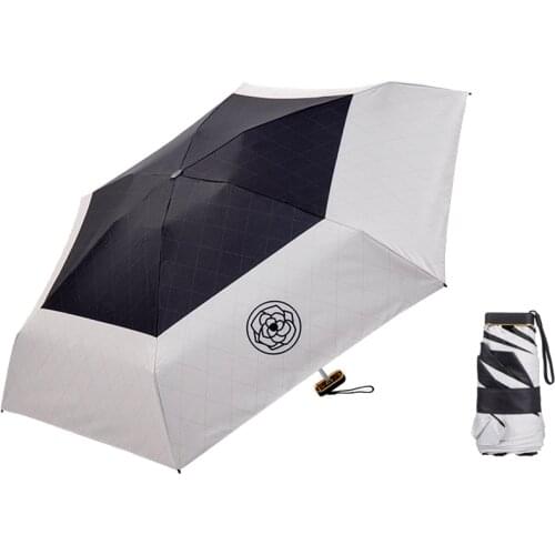 Camellia Flower Logo Female Women Rain Umbrella Mini Small 5 Folding Pocket Umbrellas Men Windproof UV Sun Paraguas Parasol Flat