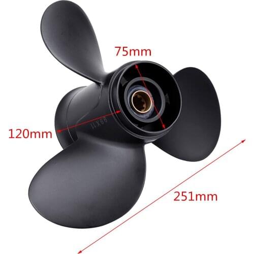 For Mercury/Tohatsu/Nissan 25-30HP 3R0B645230 / 48-896896A40 Marine Propeller Aluminum 3 Blades Outboard Propeller 9.9 x 11