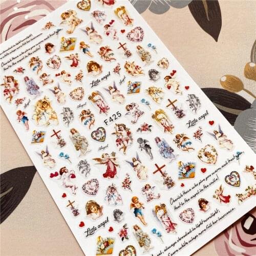 F-425 MG183-2 Angel Angel wings series 3D Back glue Nail decal Nail sticker Nail decoration Nail art Nail tool Nail ornament