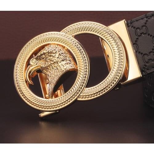 Individual Automatic Buckle Men Belt high quality designer waist belt Casual genuine Leather fashion Waistband Cowskin 3.5cm