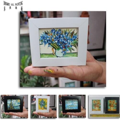 Oil painting Mini world famous on Small thin board Match framework high quality orchids DM-928002