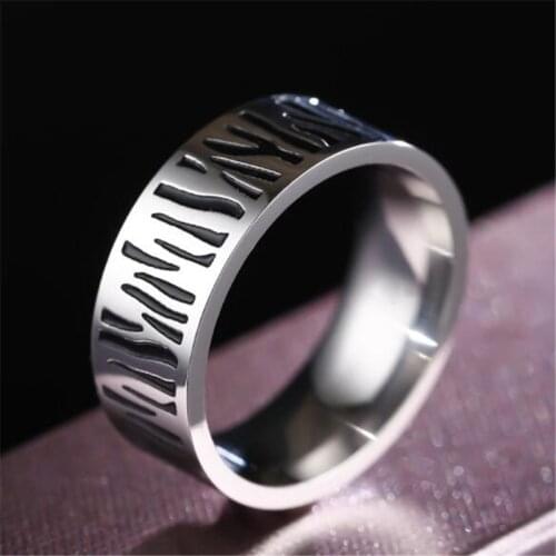 Punk Stainless Steel Silver Color Ring for Men Women Creative Design Irregular Pattern Finger Ring Jewelry Accessories Gifts