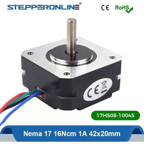 Short Body Nema17 Stepper Motor 20mm 16Ncm 1A Nema 17 Step Motor 42 Motor 4-lead 17HS08-1004S for DIY CNC 3D Printer