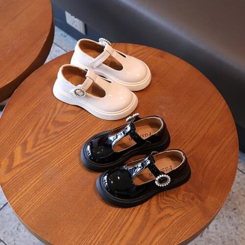 Fashion Princess Beaded Shoe Kids Little Girl School Child Shoes Dress Party Dance Leather Shoes 2021 3 5 6 7 8 9 10 11 12 Year