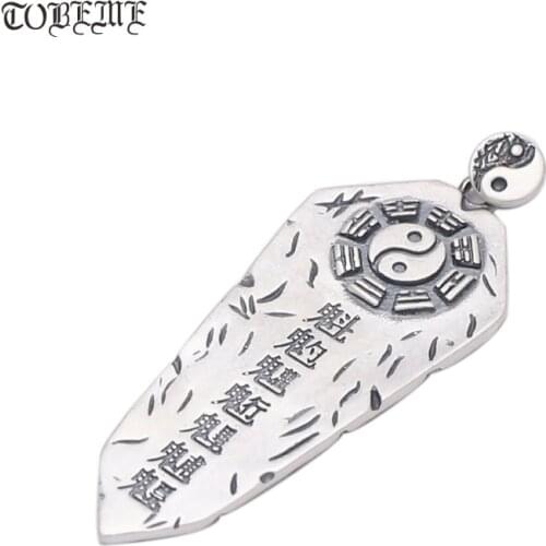 Handcrafted 999 Silver Fengshui Symbol Pendant Pure Silver Taichi Symbol Pendant Silver Fengshui Bagua Lucky Symbol Pendant